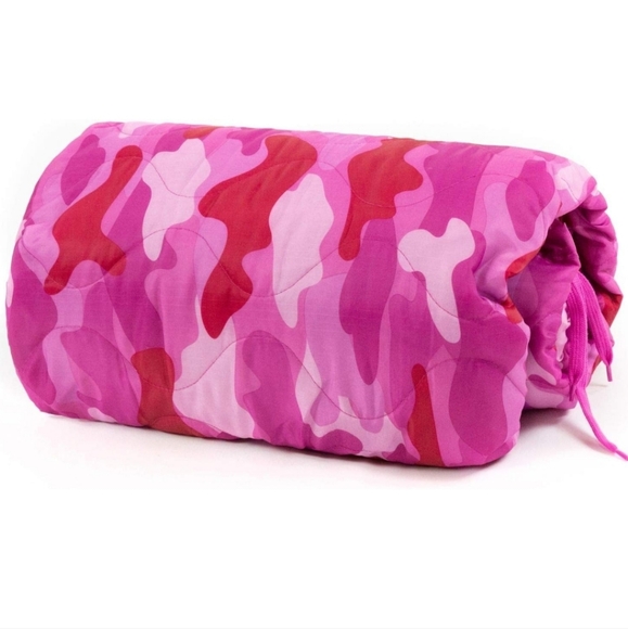 Farm Blue Pink Camo Military Camping Blanket - Picture 8 of 8
